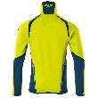 Fleecepullover mit Reißverschluss Microfleecejacke Größe 4XL, hi-vis gelb/dunkelpetroleum Produktbild img4 S