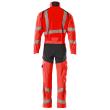 Overall, Knietaschen, Stretch-Einsätze Kombination Größe L, Hi-vis rot/schwarzblau Produktbild img4 S