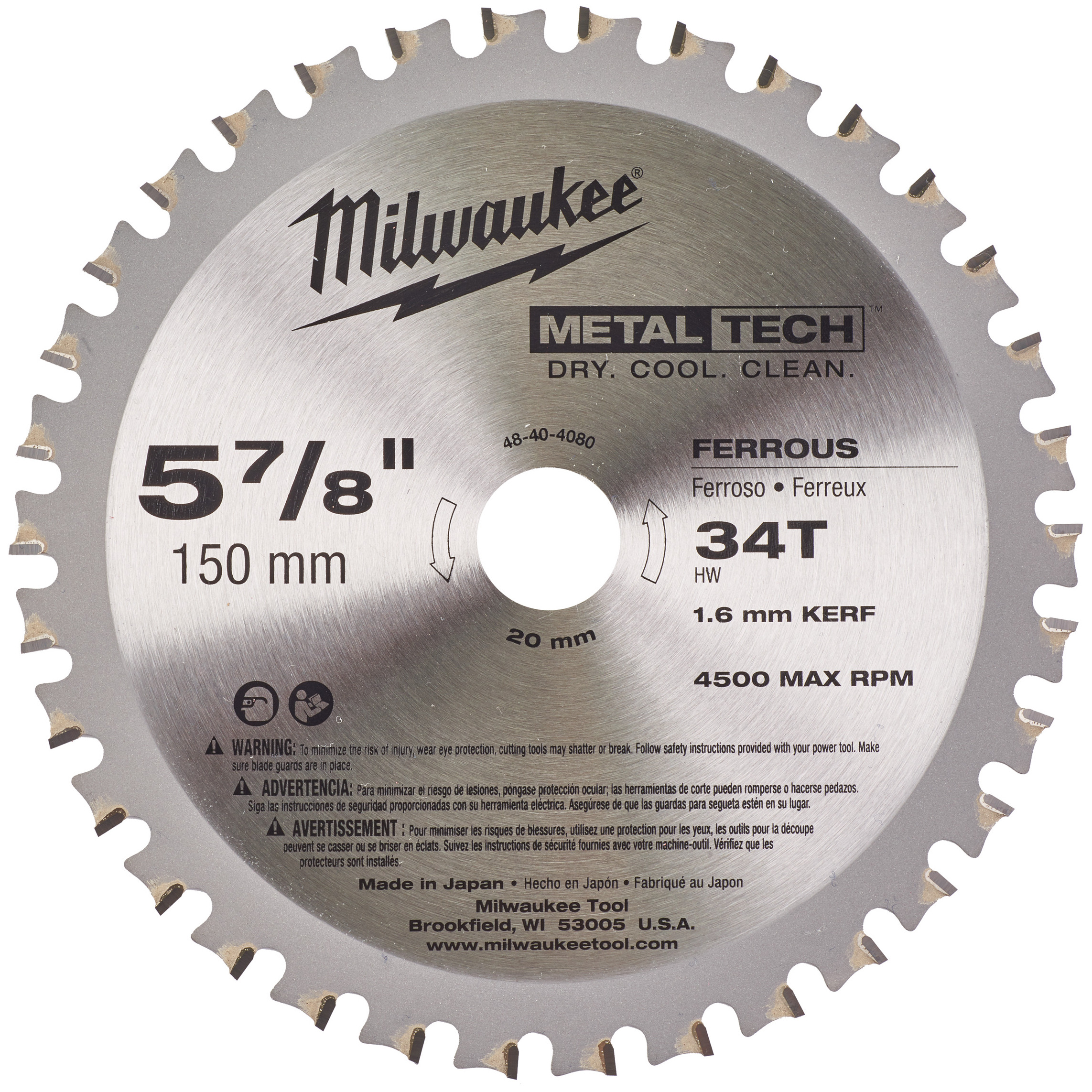 Kreissägeblatt für Metall-Handkreissägen 150/20 mm Z34 Produktbild img1 L
