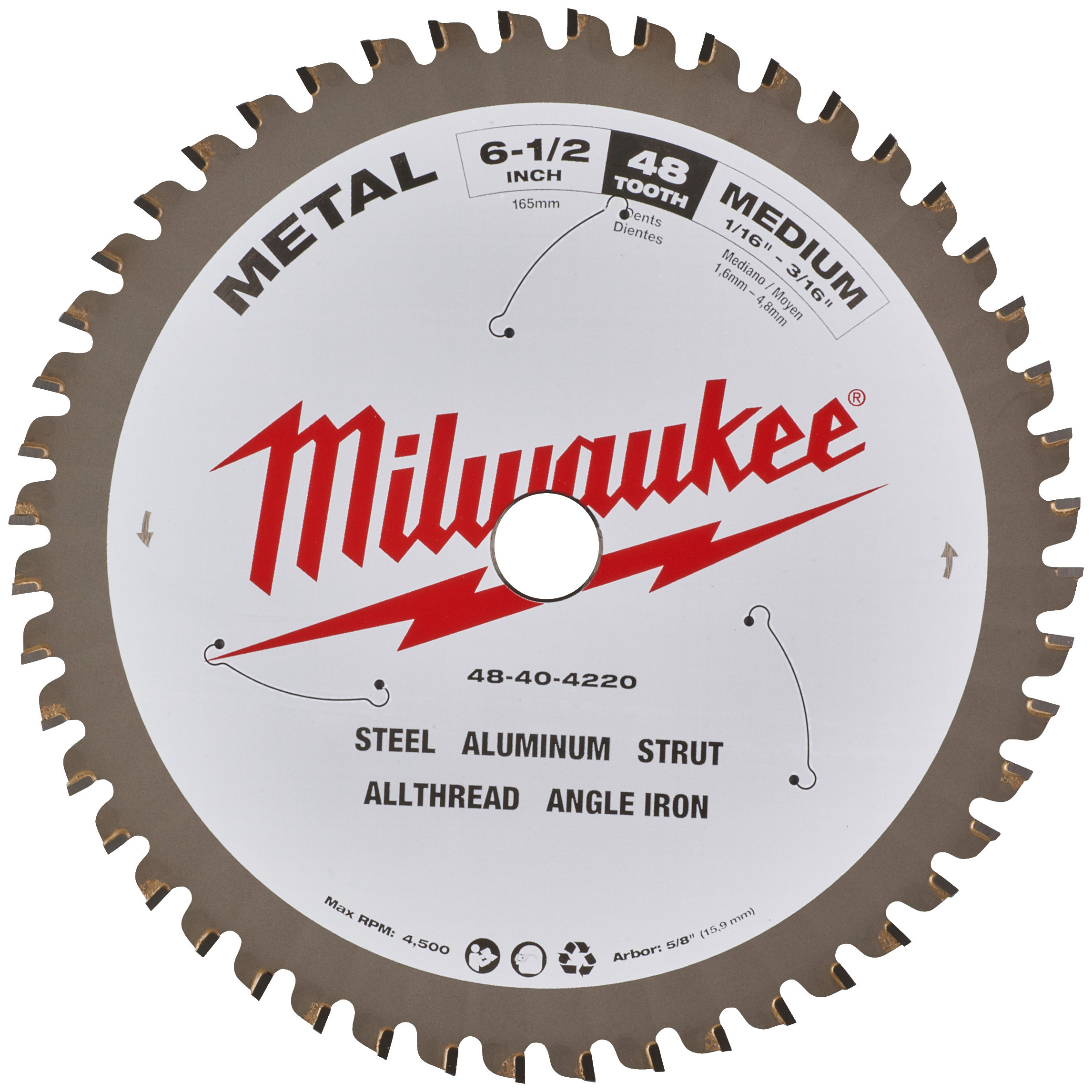Kreissägeblatt für Metall-Handkreissägen 165/15,87 mm Z48 Produktbild img1 L