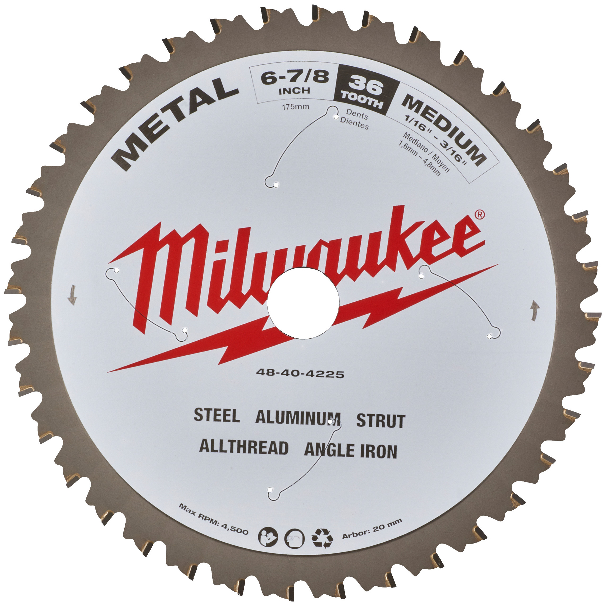 Kreissägeblatt für Metall-Handkreissägen 174/20 mm Z36 Produktbild img1 L