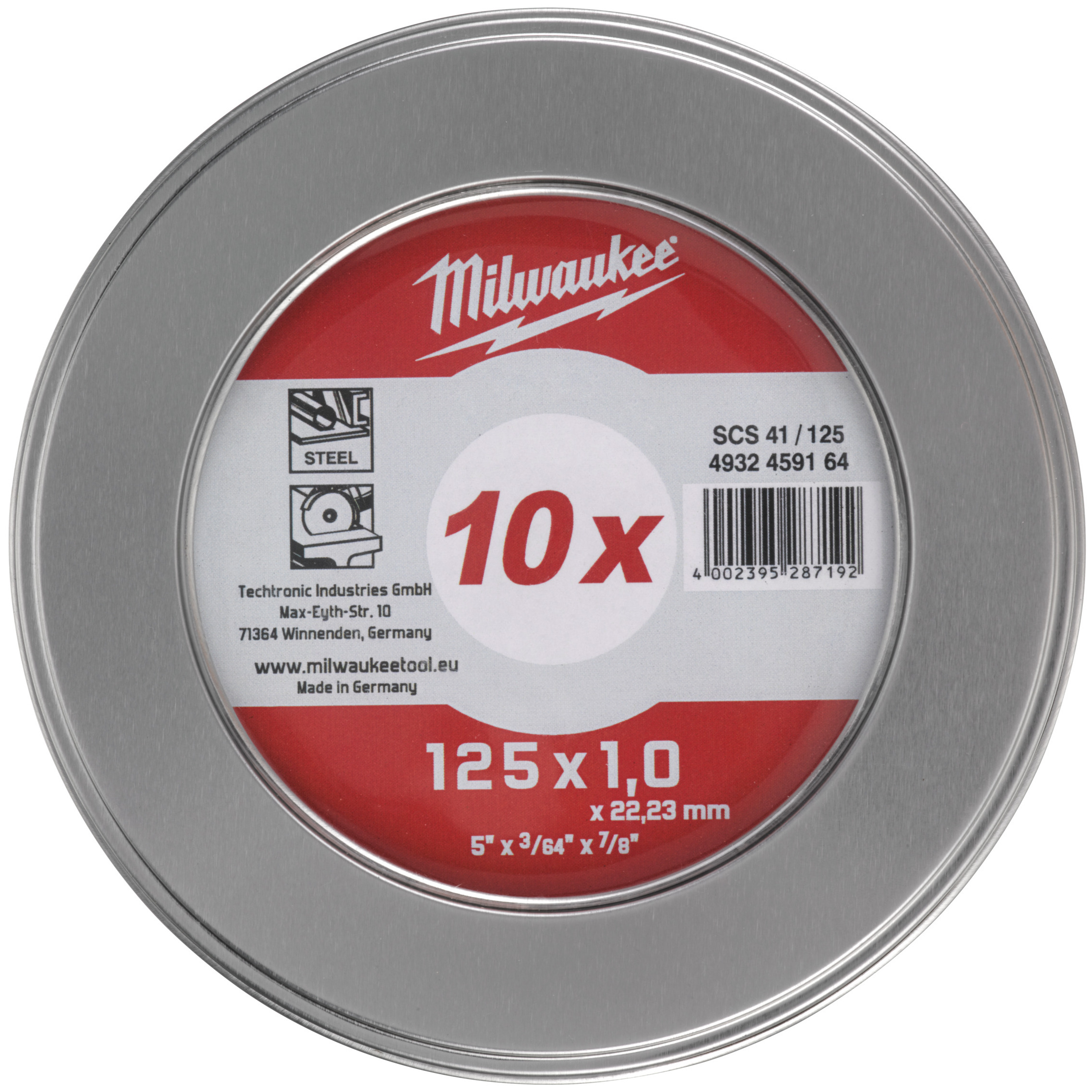 Metalltrennscheibe Contractor 125 mm 10 x SCS41 1 mm Contractor in Metallbox Produktbild img1 L