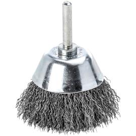 Topfbürste für Geradschleifer, gewellt, Stahl 70 x 25 x 0,3 mm, 6 mm Schaft Produktbild