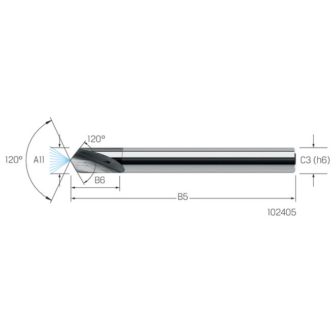CrazyDrill Twicenter VHM RIP 120 Grad, IKZ,   6,00mm MIKRON Produktbild img1 L