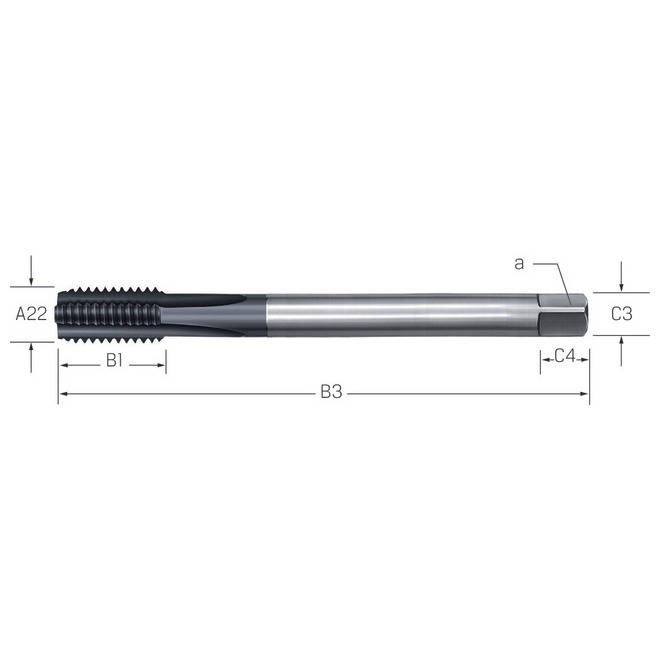 Maschinengewindebohrer PRETEC, HSS-Co TiCN Produktbild img1 L