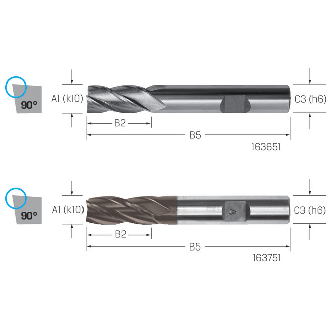 Schaftfräser HSS-Co DIN 844/N  4-L  6,50 PREMUS Produktbild img1 L