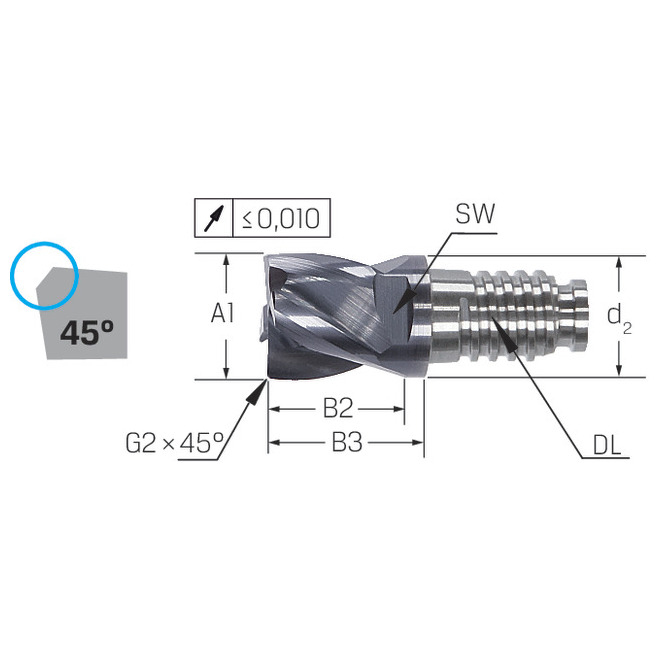 Duo Lock Fräser, Uni, Fase DL12,Z=4, 12,00x 15,0xEF=0,24 Produktbild img1 L