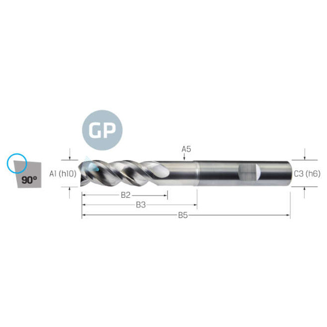 Schaftfräser VHM PREMUS GP, GP, extra lang, beschichtet, HB, IKZ Produktbild img1 L