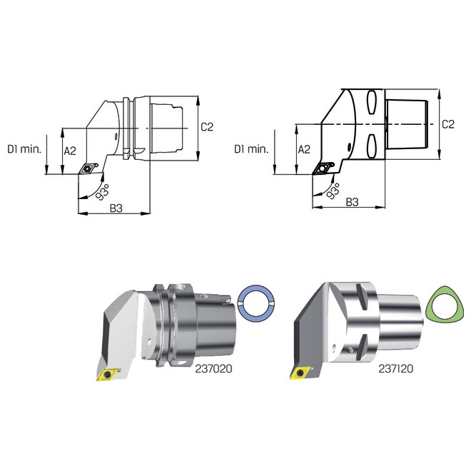Klemmhalter 55/93° SDJC/L ISO12164-3  HSKT 40x 55 SWISS Produktbild img1 L