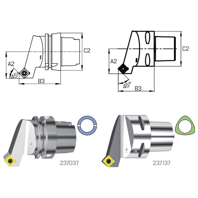 Klemmhalter 90/45° SSSC/L ISO12164-3  HSKT 63x 70 SWISS Produktbild img1 L