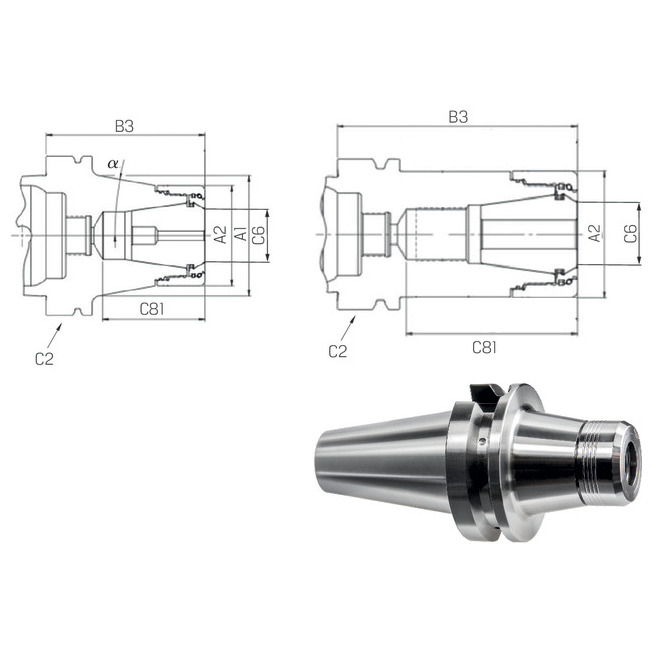 Spannzangenfutter HDC FAHRION, HDC32, Heavy Duty Chuck, BT mit Plananlage Produktbild img1 L