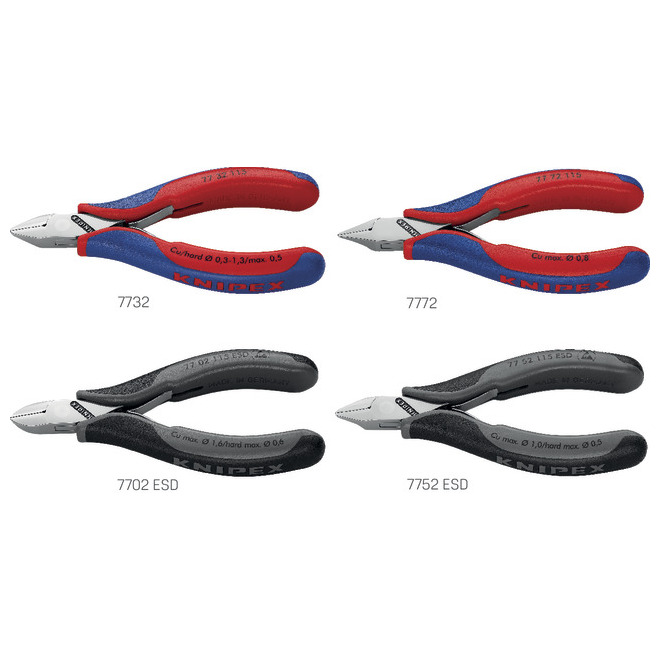 Elektronik-Seitenschneider KNIPEX, spiegelpoliert mit Mehrkomponentenhülle Produktbild img1 L