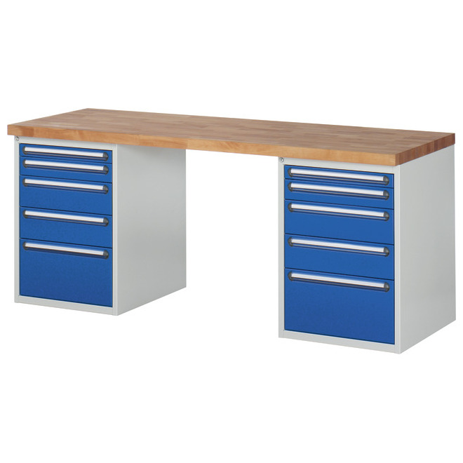 Werkbank Buche-Massiv 40 mm BxT 1500x900mm, 2x Blöcke/10SL Produktbild img1 L