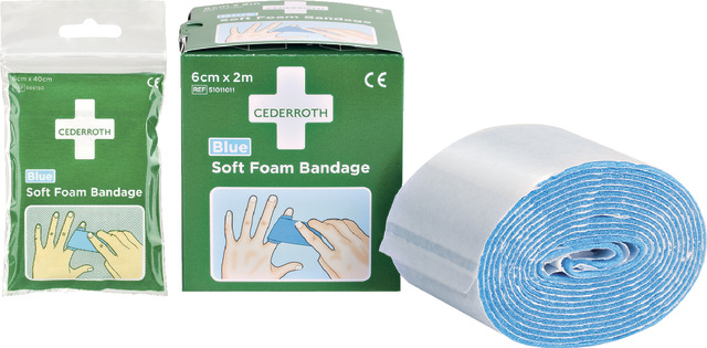 Soft-Foam-Bandage CEDERROTH, wasserresistent, blau Produktbild img1 L