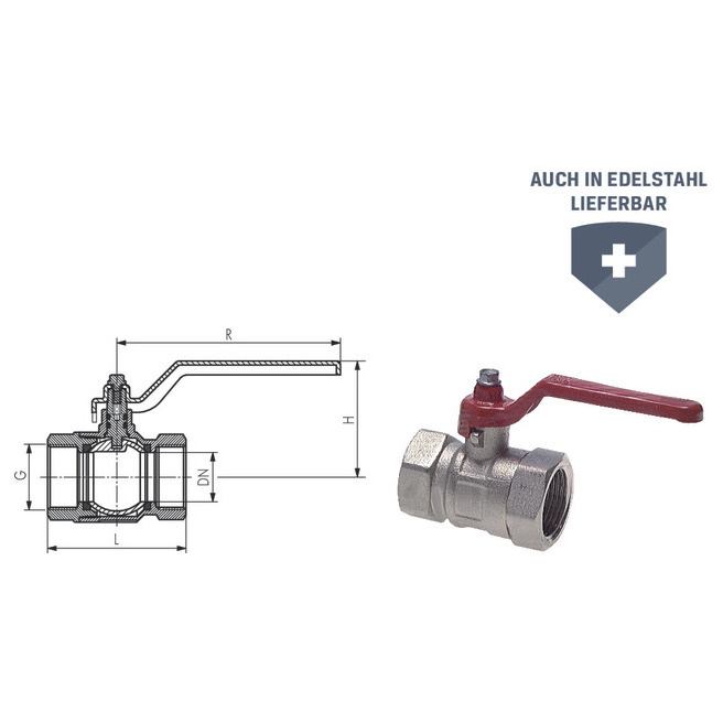 Kugelhahn G 3/8', PN 50, kurz voller Durchgang Produktbild img1 L