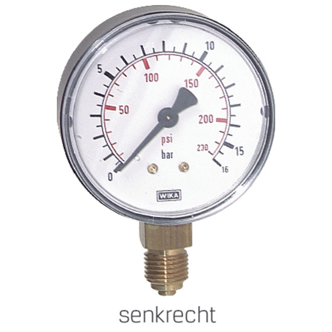 Manometer senkrecht, Ø 63 mm 0 - 10 bar, G 1/4' Produktbild img1 L