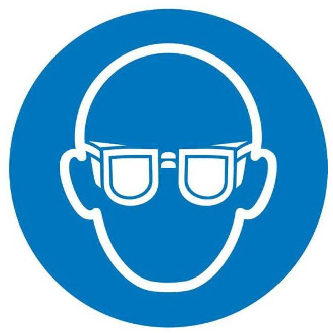 Gebotsschild Augenschutz benutzen PRECITOOL, •ASR A1.3 M004 •DIN EN ISO 7010 M004 Produktbild img1 L