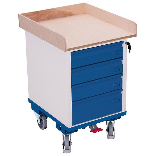 Rollschrank 150 kg 500x600 mm 4 Schubladen Produktbild img1 L