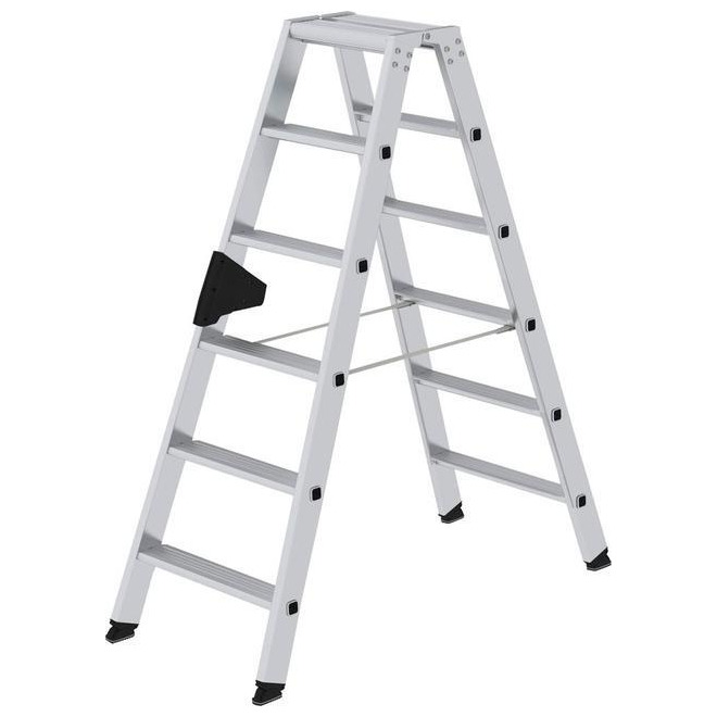 Aluminium-Stufen-Stehleiter beidseitig begehbar 2x6 Stufen Produktbild img1 L