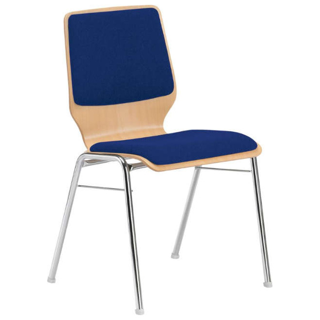 Mehrzweckstuhl NEUTRALE PRODUKTLINIE, Buche m. 2 Polster blau Produktbild img1 L