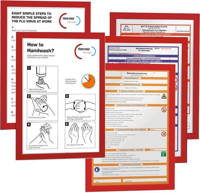 Informationsrahmen A4 10 Stück, rot Produktbild img1 L