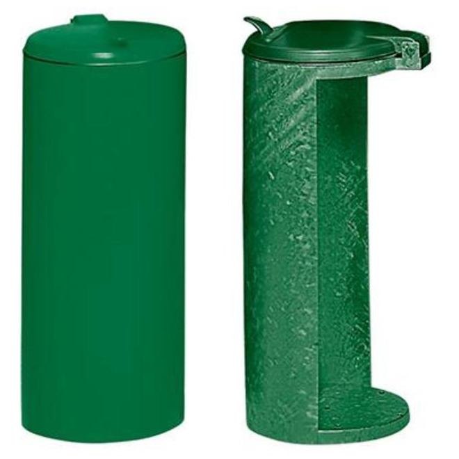 Abfallsammler mit Deckel H 900 mm D 450 mm grün Produktbild img1 L