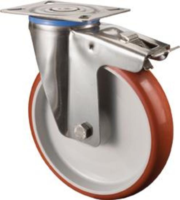 Lenkrolle 200mm H120.B26 Platte,Polyure,ER,GL,Fest Produktbild img1 L