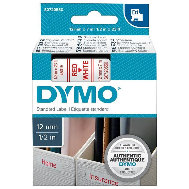 Schriftband D1 45015 rot/weiß Produktbild img1 L