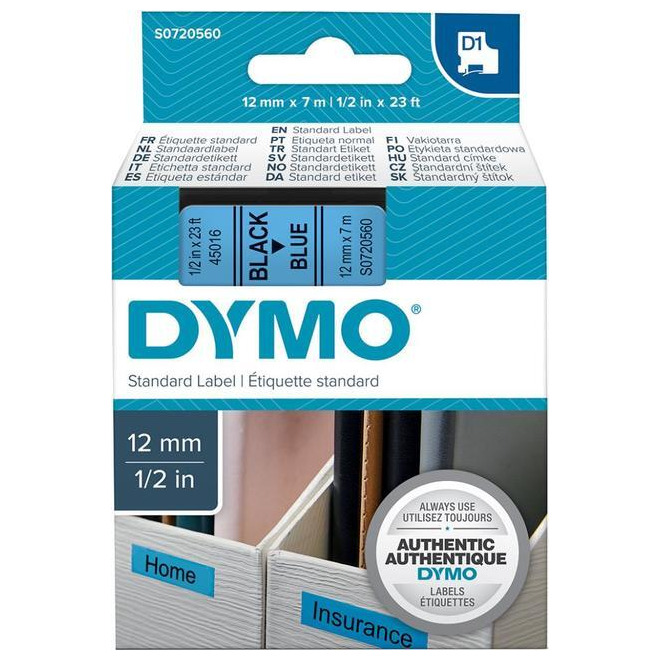 Schriftband D1 45016 schwarz/blau Produktbild img1 L