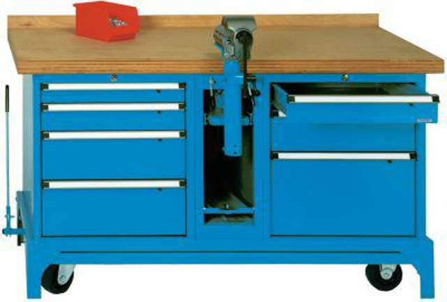 Mob.Werkbank FMW150/7 m.Kabelaufroller RAL5012 Produktbild img1 L