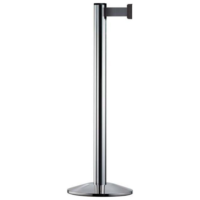 Absperrpfosten chrom, Gurt 3,7m schwarz Produktbild img1 L