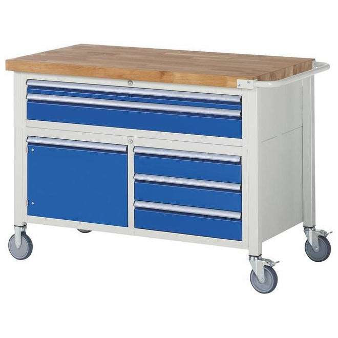 Fahrbare Werkbank, RAU, 5 Schubladen, 1 Tür Produktbild img1 L