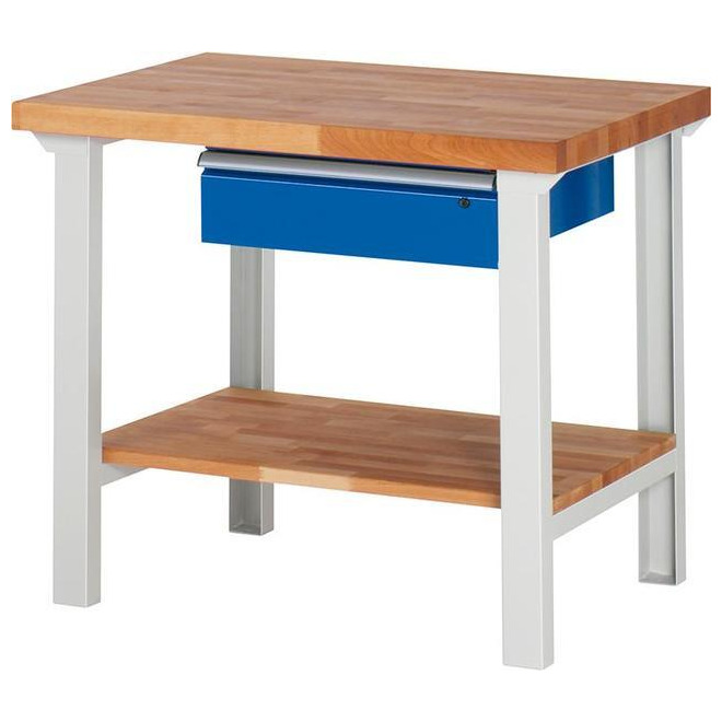 Werkbank RAU, Serie 7000, Tiefe 700 mm, 1 Schublade, 1 Ablageboden Produktbild img1 L