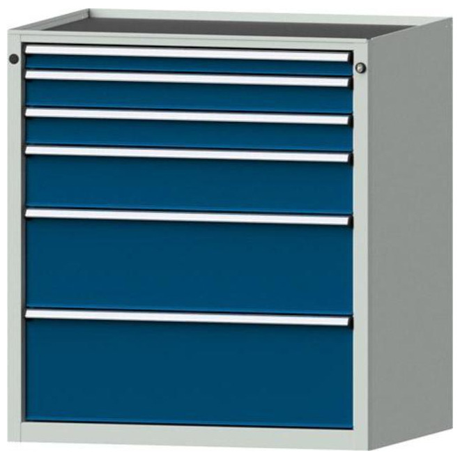 Schubladenschrank 3005 750x600mm, 6 SL,7035/5010 Produktbild img1 L