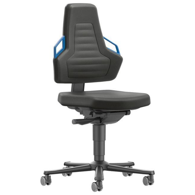 Arbeitsdrehstuhl NEXXIT, blau mit Rollen, Stoff schwarz Produktbild img1 L