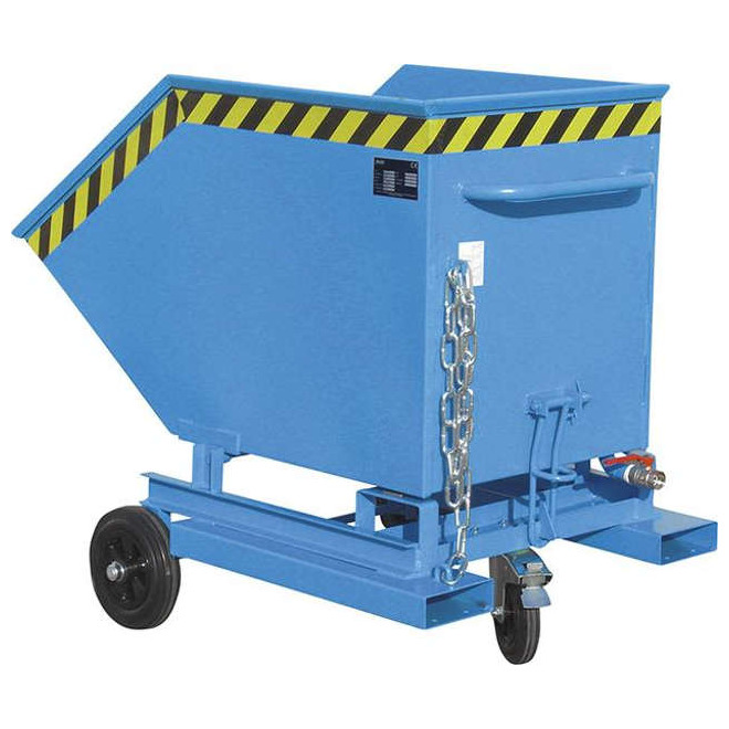 Späne-Kastenwagen RAL5012, mit Sieb+Ablasshahn, 400l, -BAUER- Produktbild img1 L