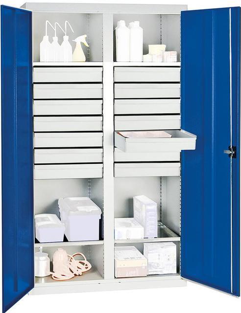Werkzeug- und Materialschränke STUMPF, Serie 2000, 14 Schubladen, 4 Fachböden, Mitteltrennwand Produktbild img1 L