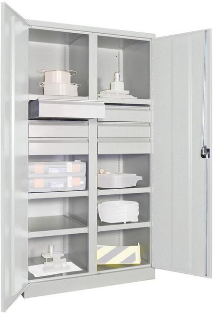 Schwerlastschrank, PAVOY, mit Trennwand, RAL 7035/RAL 7035 Produktbild img1 L