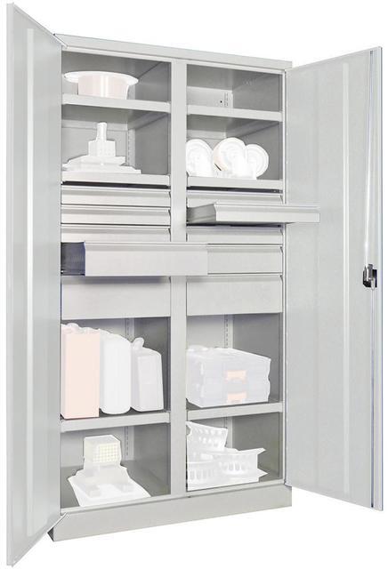 Schwerlastschrank, PAVOY, mit Trennwand, RAL 7035 Produktbild img1 L