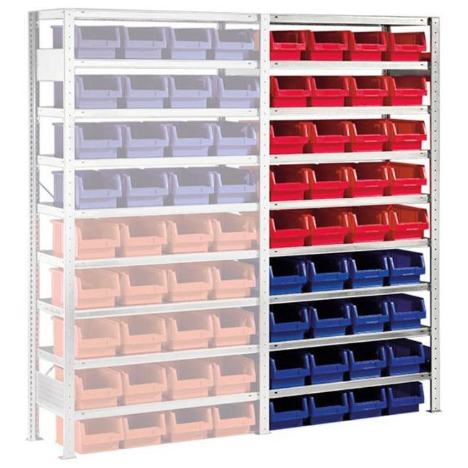 Sichtlagerkastenregal 100kg GR H2000 x B1000 x T400 mm -META- Produktbild img1 L