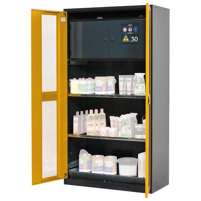 Chemikalienschrank gelb 3 Tablarauszüge Produktbild img1 L