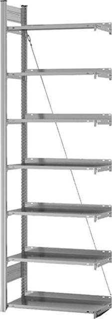 Anbauregal zerlegt HZA 23307 EX, 7 Böden Produktbild img1 L