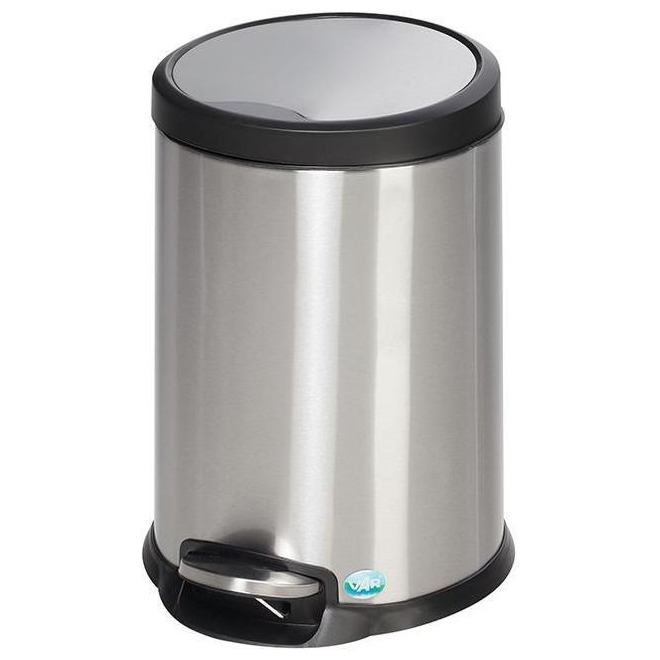 Abfallsammler mit Fußpedal und Kantenschutz (Edelstahl poliert) VAR Produktbild img1 L