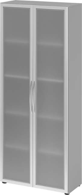 Glastürenschrank HAMMERBACHER, , 5 OH K: Grau/F:Rahm. Silb./MG 80x34,9x188 cm (BxTxH) 4200 BM Produktbild img1 L