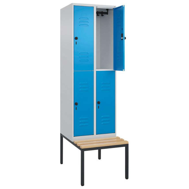 Spind CP, Classic PLUS 2 Abteile H2120xB600xT815mm RAL7035/RAL5012 /P1G/7021 Produktbild img1 L