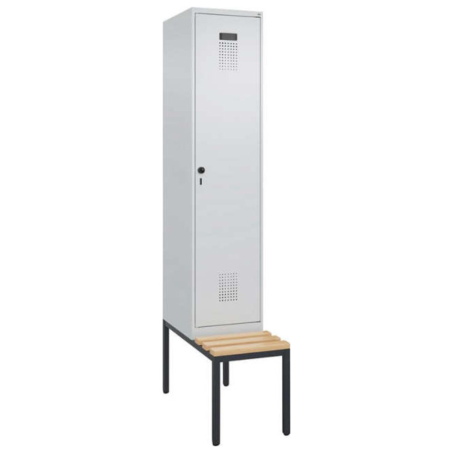 Spind CP, Evolo PLUS 1 Abteil H2120xB400xT815mm RAL7035/RAL7035 /P1G/7021 Produktbild img1 L