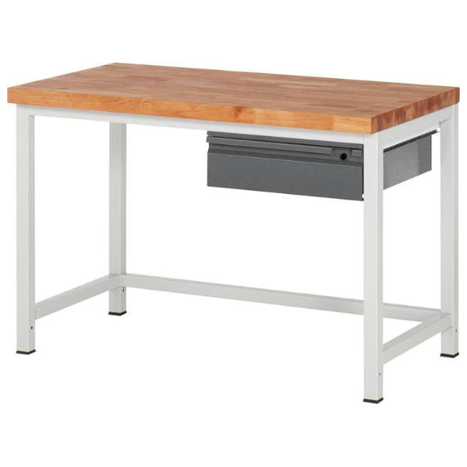 Werkbank RAU, Serie Basic 8 Modell 8001-1 B1250xT700xH840mm RAL7035/7016 Produktbild img1 L