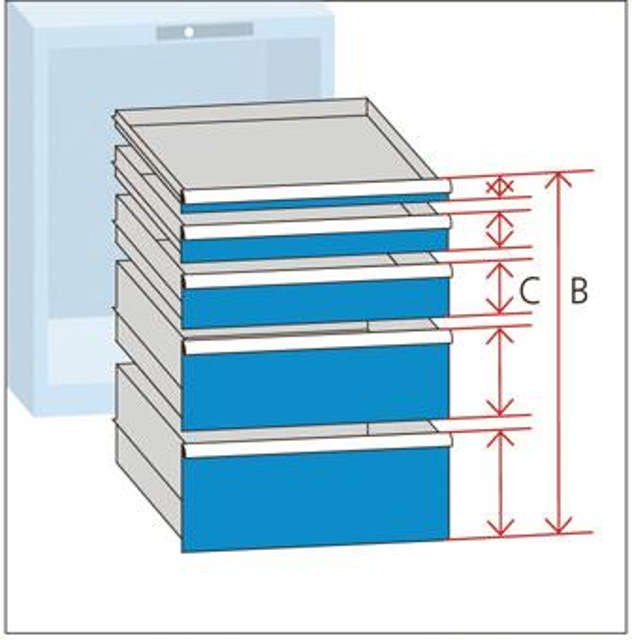 Schubl. 2727E 125/200kg R7035 Schubladenschrank - Einzelteil Produktbild img1 L