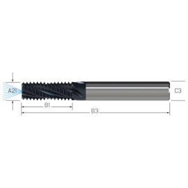 Gewindefräser JBO, VHM, GF, metrisch-fein, 2 × A21, TiCN, mit IKZ Produktbild