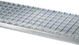 Podesttreppe, fahrbar, einseitig begehbar ZARGES, mit Stahlgitterrost-Stufen und Plattform Produktbild